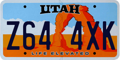 UT license plate Z644XK