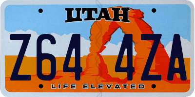 UT license plate Z644ZA