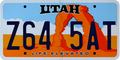 UT license plate Z645AT