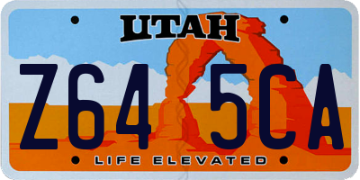 UT license plate Z645CA