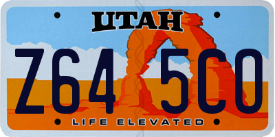 UT license plate Z645CO