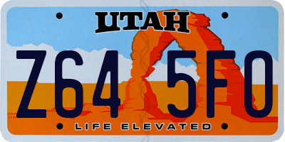 UT license plate Z645FO