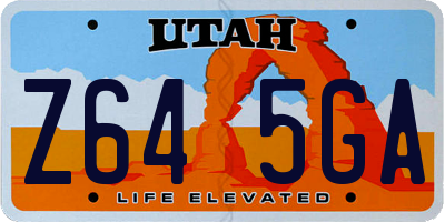 UT license plate Z645GA