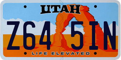 UT license plate Z645IN