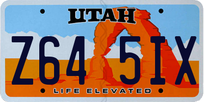 UT license plate Z645IX