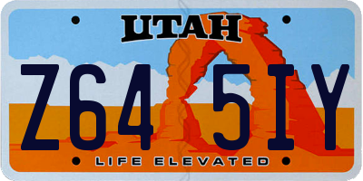 UT license plate Z645IY