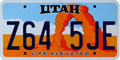 UT license plate Z645JE
