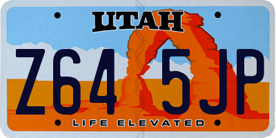 UT license plate Z645JP