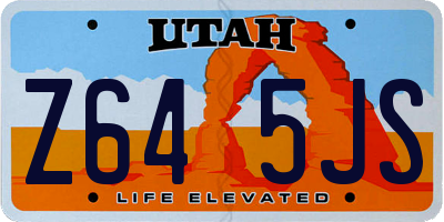 UT license plate Z645JS