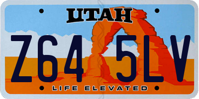 UT license plate Z645LV
