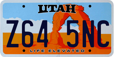 UT license plate Z645NC