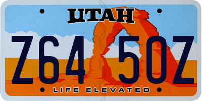 UT license plate Z645OZ