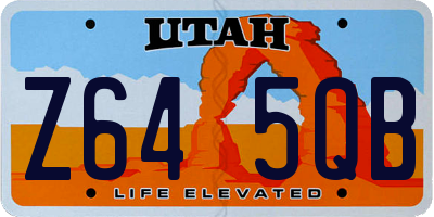 UT license plate Z645QB