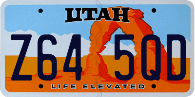 UT license plate Z645QD
