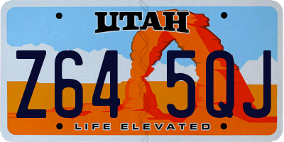 UT license plate Z645QJ