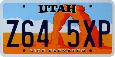 UT license plate Z645XP