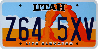 UT license plate Z645XV