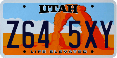 UT license plate Z645XY