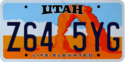 UT license plate Z645YG