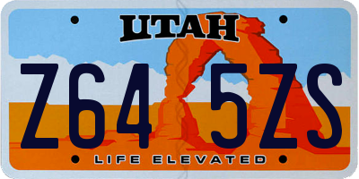 UT license plate Z645ZS