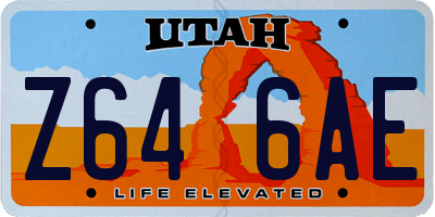UT license plate Z646AE