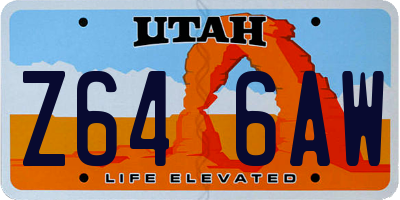 UT license plate Z646AW