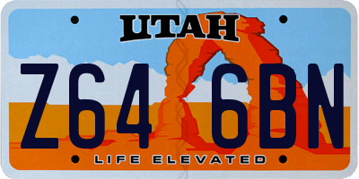 UT license plate Z646BN