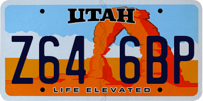 UT license plate Z646BP
