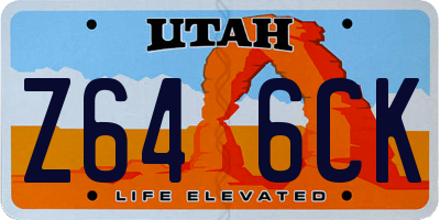 UT license plate Z646CK
