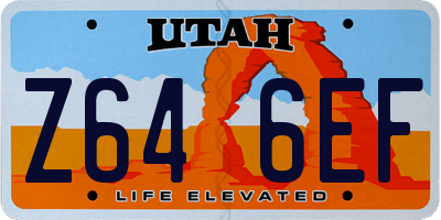 UT license plate Z646EF