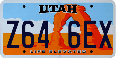 UT license plate Z646EX