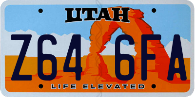 UT license plate Z646FA