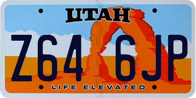 UT license plate Z646JP