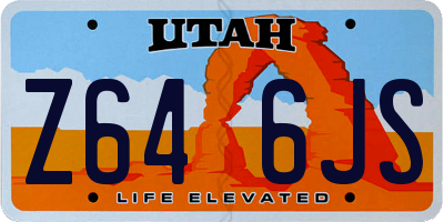 UT license plate Z646JS