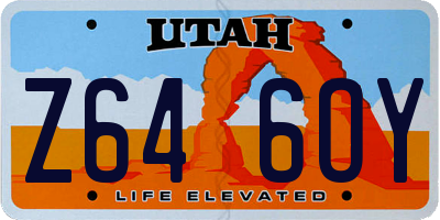 UT license plate Z646OY