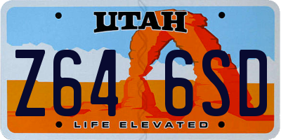 UT license plate Z646SD