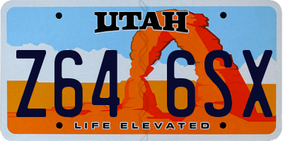 UT license plate Z646SX