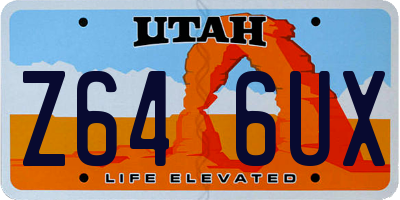UT license plate Z646UX