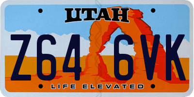 UT license plate Z646VK