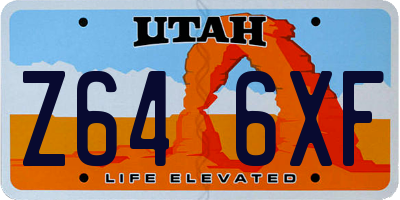 UT license plate Z646XF