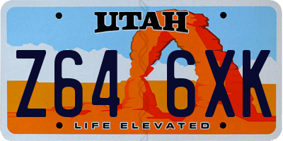 UT license plate Z646XK