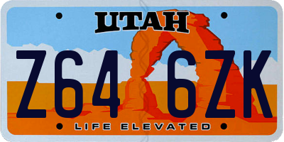 UT license plate Z646ZK