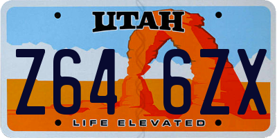 UT license plate Z646ZX