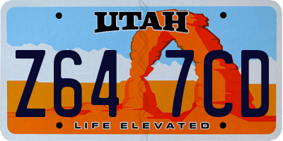 UT license plate Z647CD