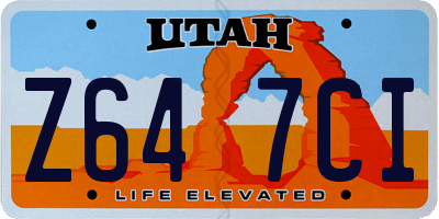 UT license plate Z647CI