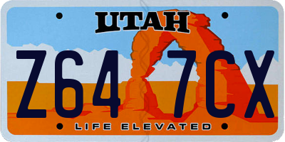 UT license plate Z647CX