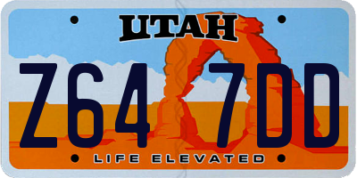 UT license plate Z647DD