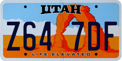 UT license plate Z647DF