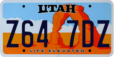 UT license plate Z647DZ