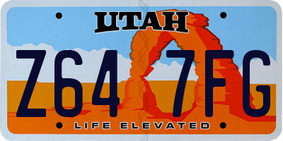 UT license plate Z647FG